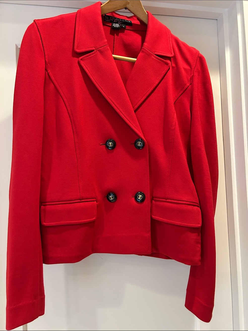 Peck & Peck Vibrant Red Double-Breasted Blazer